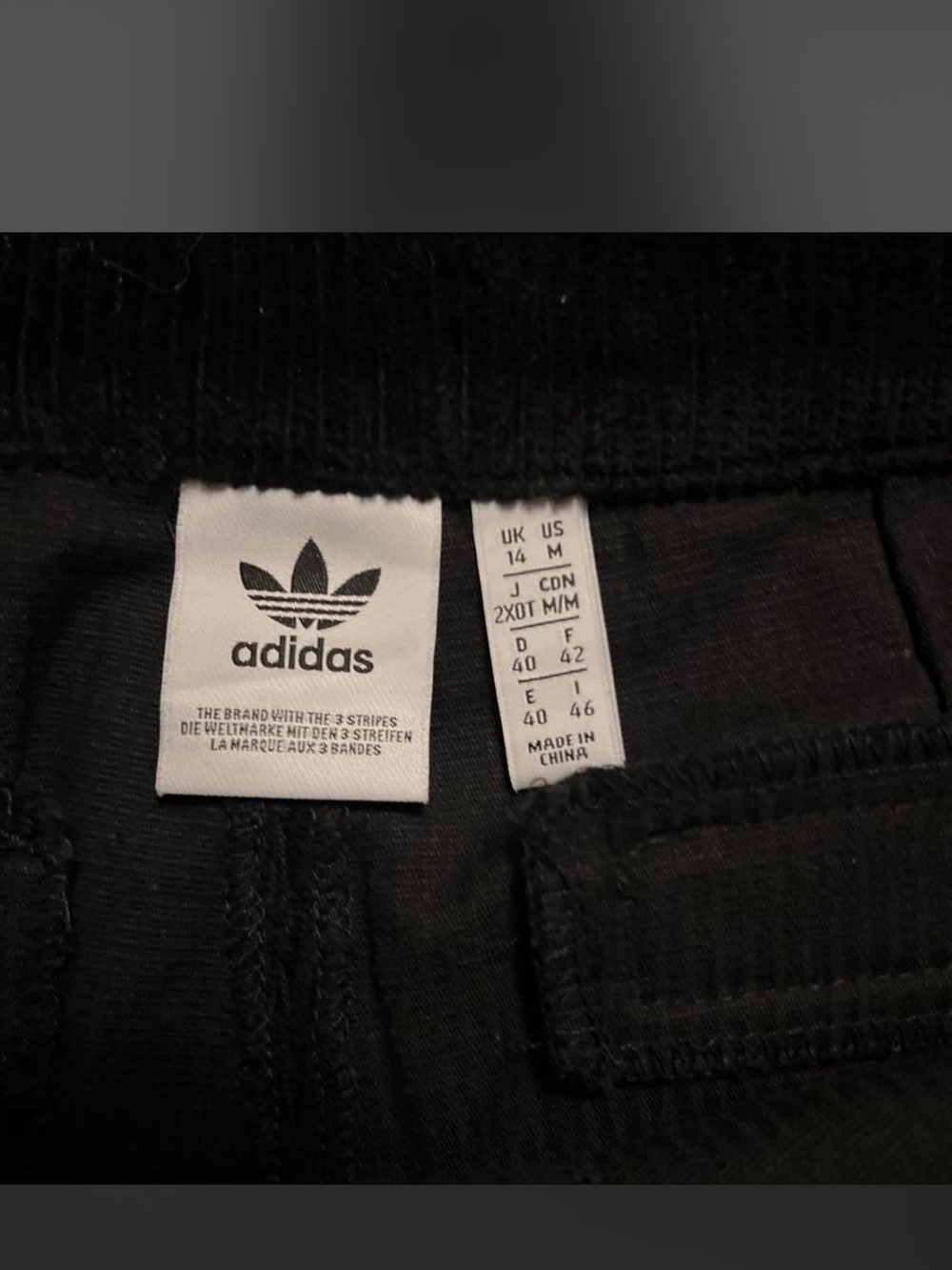 Adidas Womens Black Corduroy SST Track Pants with gray Side Stripes - Picture 4 of 4